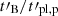 $ t\prime_{\mathrm{B}}/t\prime_{\mathrm{pl,p}} $