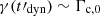 $ \gamma(t\prime_{\mathrm{dyn}})\sim \Gamma_{\mathrm{c,0}} $