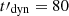 $ t\prime_{\mathrm{dyn}} = 80 $