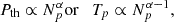 $$ \begin{aligned} P_{\rm th} \propto N_p^\alpha \mathrm{or} \quad T_p \propto N_p^{\alpha - 1}{,} \end{aligned} $$