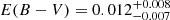 $ E(B-V) = 0.012^{+0.008}_{-0.007} $
