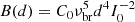 $$ \begin{aligned} B(d) = C_0 \nu _\mathrm{br} ^5 d^4 I_\mathrm{0} ^{-2} \end{aligned} $$
