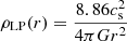 $ \rho_{\mathrm{LP}}(r)=\frac{8.86 c^2_{\mathrm{s}}}{4 \pi G r^2} $