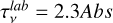 $\tau _v^{lab} = 2.3\,Abs$