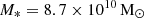 $ M_{*}={8.7}\times 10^{10}\,{\mathrm{M}_{\odot}} $