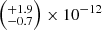 $ \left(^{+1.9}_{-0.7}\right)\times10^{-12} $