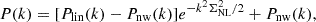 $$ \begin{aligned} P(k) = [P_{\rm lin}(k)-P_{\rm nw}(k)]e^{-k^2\Sigma ^2_{\mathrm{NL}}/2}+P_{\rm nw}(k), \end{aligned} $$