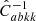 $ \hat{C}^{-1}_{abkk} $
