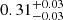 $ 0.31^{+0.03}_{-0.03} $