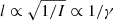 $ l\propto \sqrt{1/I}\propto1/\gamma $