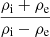 $ \frac{\rho_{\mathrm{i}}+\rho_{\mathrm{e}}}{\rho_{\mathrm{i}}-\rho_{\mathrm{e}}} $