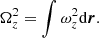$$ \begin{aligned} \Omega _z^2 = \int \omega _z^2 \mathrm{d}\boldsymbol{r}. \end{aligned} $$