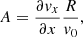 $$ \begin{aligned} A = \frac{\partial v_x}{\partial x} \frac{R}{v_0}, \end{aligned} $$