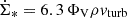 $ \dot{\Sigma}_* = 6.3\,\Phi_{\mathrm{V}}\rho \mathit{v}_{\mathrm{turb}} $