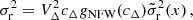 $$ \begin{aligned} \sigma _\text{r}^2 = V_\Delta ^2 c_\Delta g_\text{NFW}(c_\Delta ) \tilde{\sigma }_\text{r}^2 (x)\, , \end{aligned} $$
