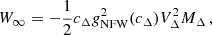$$ \begin{aligned} W_\infty = - \frac{1}{2} c_\Delta g_\text{NFW}^2(c_\Delta ) V_\Delta ^2 M_\Delta \, , \end{aligned} $$