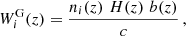 $$ \begin{aligned} W_i^\mathrm{G}(z) = \frac{n_i(z)\,\,H(z)\,\,b(z)}{c} \, , \end{aligned} $$