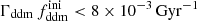 $ \Gamma_{\mathrm{ddm}} \, f_{\mathrm{ddm}}^{\mathrm{ini}} < 8 \times 10^{-3}\,\mathrm{Gyr}^{-1} $