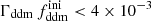 $ \Gamma_{\mathrm{ddm}} \, f_{\mathrm{ddm}}^{\mathrm{ini}} < 4 \times 10^{-3} $