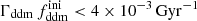 $ \Gamma_{\mathrm{ddm}} \, f_{\mathrm{ddm}}^{\mathrm{ini}} < 4\times 10^{-3}\,\mathrm{Gyr}^{-1} $