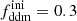 $ f_{\mathrm{ddm}}^{\mathrm{ini}} = 0.3 $