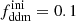 $ f_{\mathrm{ddm}}^{\mathrm{ini}} = 0.1 $