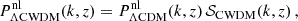 $$ \begin{aligned} P^\mathrm{nl}_{\rm \Lambda CWDM}(k,z) = P^\mathrm{nl}_{\rm \Lambda CDM}(k,z) \, \mathcal{S} _{\rm CWDM}(k,z) \, , \end{aligned} $$