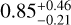 $0.85_{ - 0.21}^{ + 0.46}$
