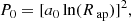 $$ \begin{aligned} P_0 = [a_0 \ln (R_{\text{ ap}})]^2, \end{aligned} $$