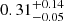 $ 0.31_{-0.05}^{+0.14} $