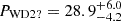 $ P_{\mathrm{WD2?}} = 28.9_{-4.2}^{+6.0} $