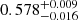 $ 0.578^{+0.009}_{-0.016} $