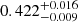 $ 0.422^{+0.016}_{-0.009} $