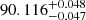 $ 90.116^{+0.048}_{-0.047} $