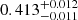 $ 0.413^{+0.012}_{-0.011} $