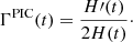 $$ \begin{aligned} \Gamma ^\mathrm{PIC}(t)=\dfrac{H\prime (t)}{2H(t)}\cdot \end{aligned} $$