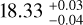 $\[18.33_{-0.04}^{+0.03}\]$