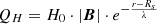 $ Q_{H} = H_0 \cdot |\boldsymbol{B}| \cdot e^{-\frac{r-R_s}{\lambda}} $