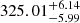 $ 325.01_{-5.99}^{+6.14} $
