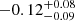$ -0.12_{-0.09}^{+0.08} $