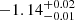 $ -1.14_{-0.01}^{+0.02} $