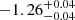 $ -1.26_{-0.04}^{+0.04} $