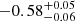 $ -0.58_{-0.06}^{+0.05} $