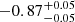 $ -0.87_{-0.05}^{+0.05} $