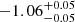$ -1.06_{-0.05}^{+0.05} $