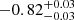 $ -0.82_{-0.03}^{+0.03} $