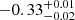 $ -0.33_{-0.02}^{+0.01} $