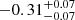 $ -0.31_{-0.07}^{+0.07} $
