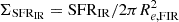 $ \Sigma_{\mathrm{SFR_{IR}}}=\mathrm{SFR_{IR}}/2\pi R_{e,\mathrm{FIR}}^{2} $