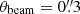 $ \theta_{\mathrm{beam}}=0{{\overset{\prime\prime}{.}}}3 $